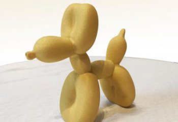 湖南黄色不锈钢雕塑狗，展现场面气势