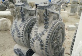 湖南古韵深远，金蟾抱鼓石仿古门墩雕塑