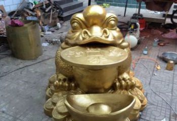 湖南铜质金蟾招财动物雕塑