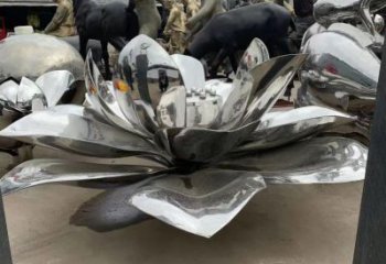 湖南镜面不锈钢荷花雕塑，精致优雅演绎着无限美丽