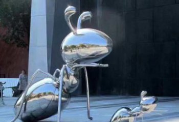 湖南不锈钢蚂蚁雕塑，抛光镜面，精致精美