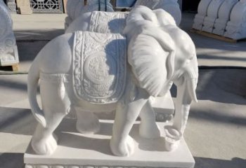 湖南看门石雕大象，精致雕塑工艺的经典之作