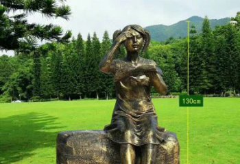 湖南精美的女孩铜雕塑，展现活力与青春