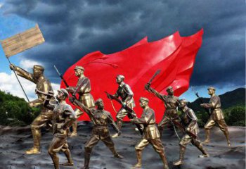 湖南纪念伟大革命先烈的红军雕塑