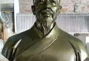 湖南李时珍头像铜雕，为纪念传奇祖国医学家