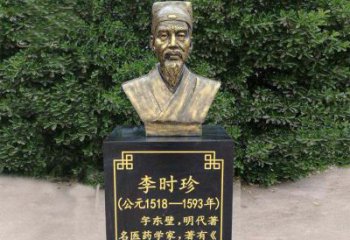 湖南高贵典雅的李时珍肖像铜雕