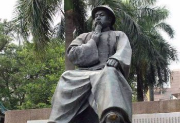 湖南精美静谧——林则徐坐姿铜雕塑