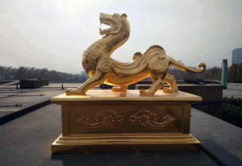 湖南引领神兽，虎魂鎏金铜雕