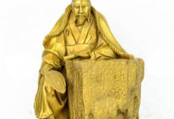 湖南精致细腻的诸葛亮鎏金雕塑