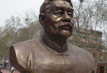 湖南鲁迅胸像名人铜雕是中领雕塑公司定制的一款…
