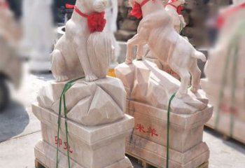 湖南卯兔·晚霞红12生肖石雕兔雕塑