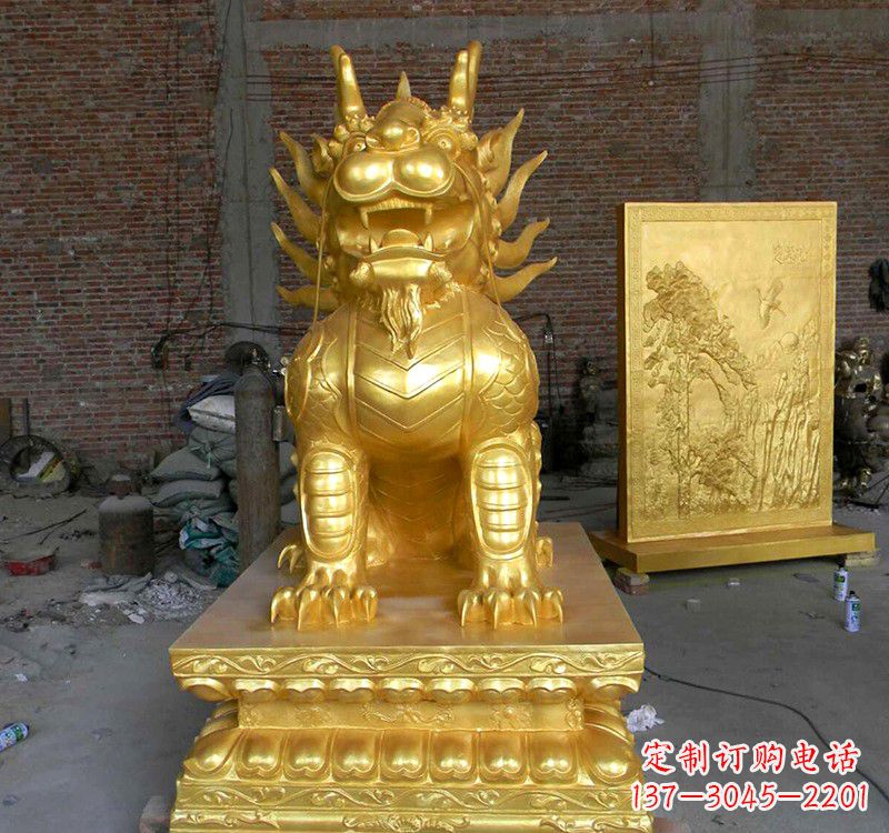 湖南传统雅致,纳福麒麟铜雕精品