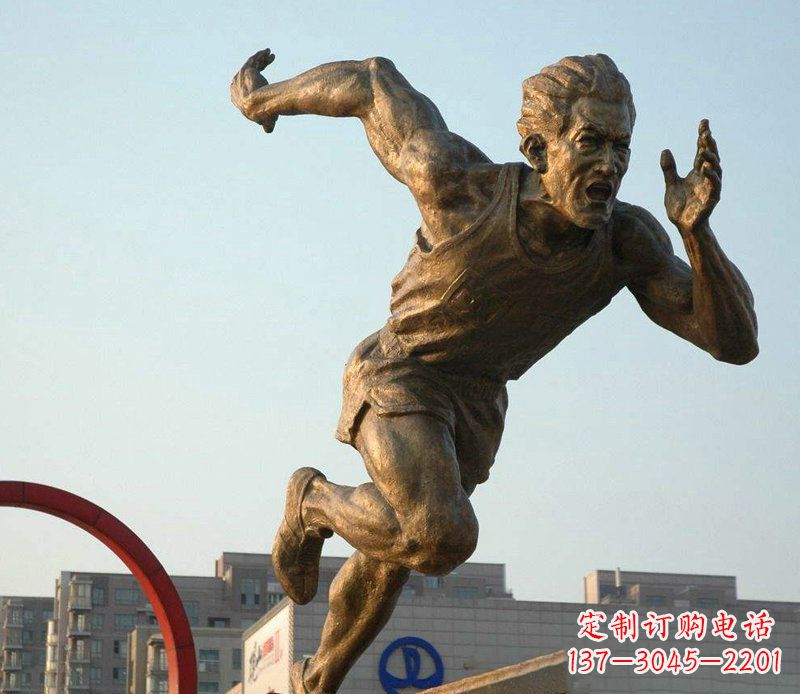 湖南男人跑步运动人物铜雕