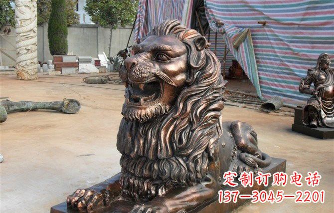 湖南汇丰狮子铜雕,体现高贵气质