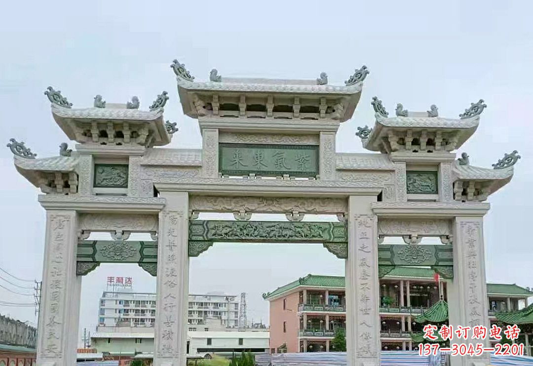 湖南精美的牌楼石雕雕塑
