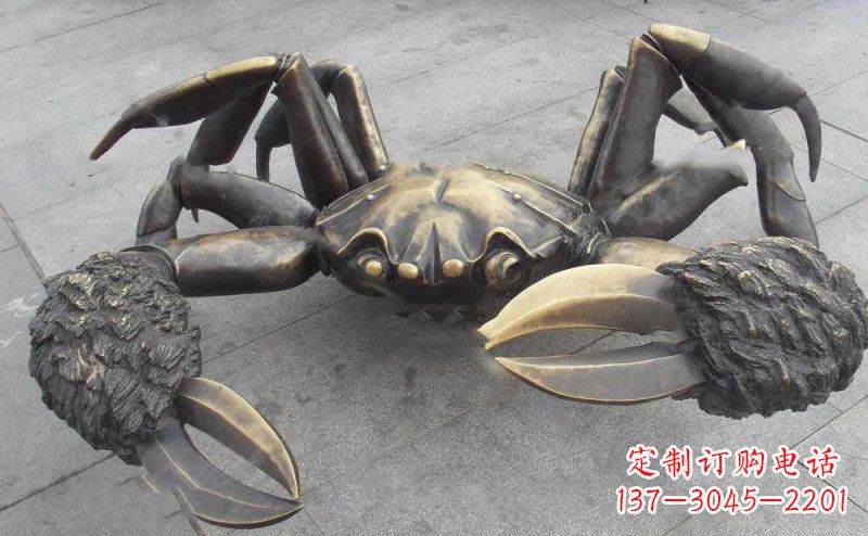 湖南中领雕塑以传统工艺出品的螃蟹铜雕,是杰出…
