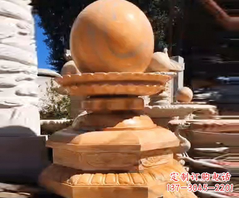 湖南喷泉里的石材雕塑