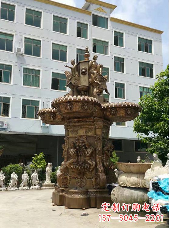 湖南欣赏动态的铜喷泉雕塑