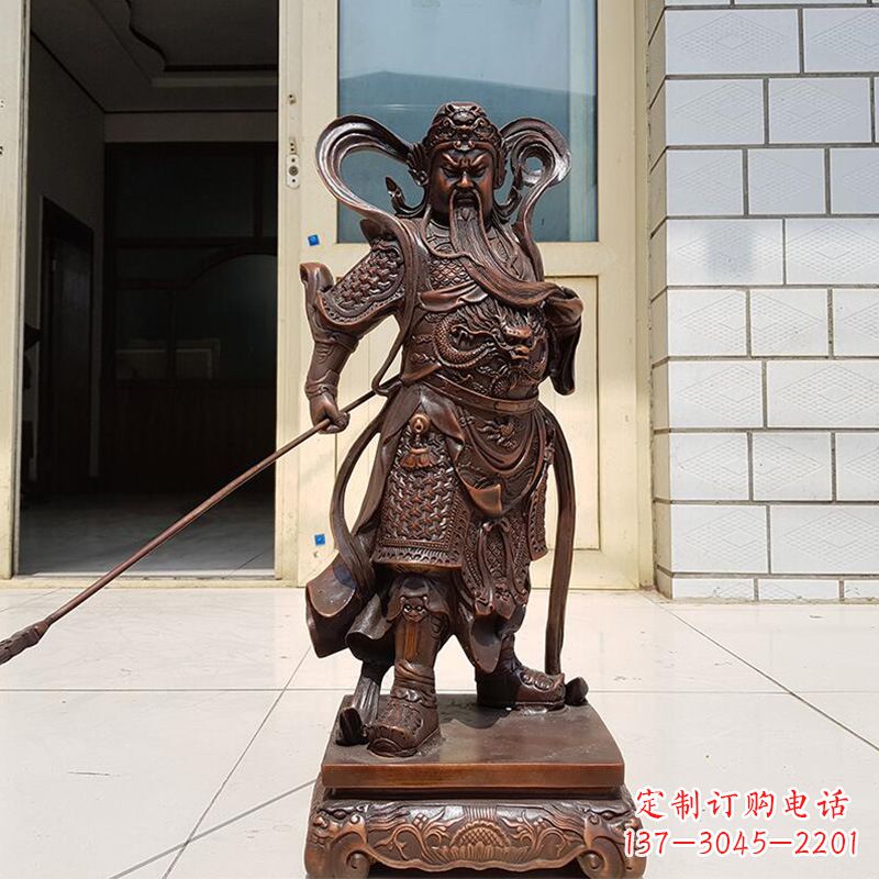 湖南唯美古典风格关公铜雕像