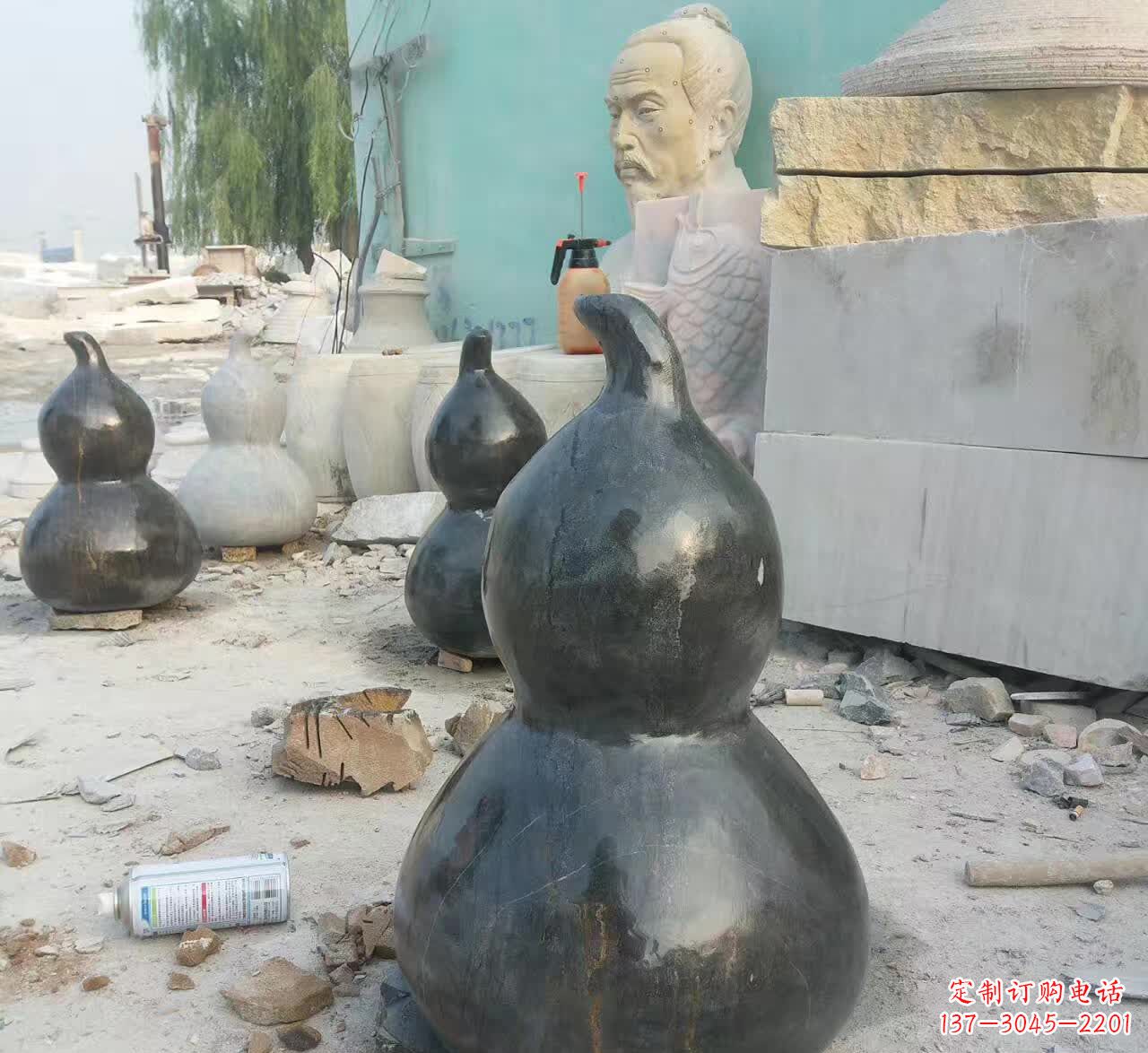 湖南驱负能量的葫芦石雕塑