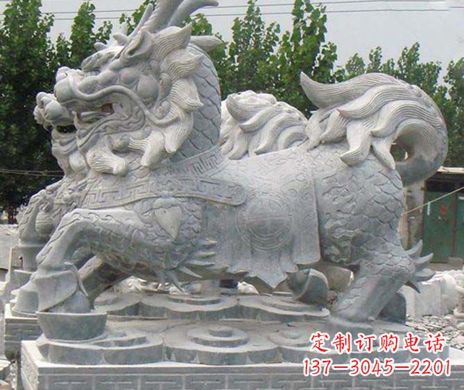 湖南古典麒麟招财神兽石雕,传承古典非凡财富之美