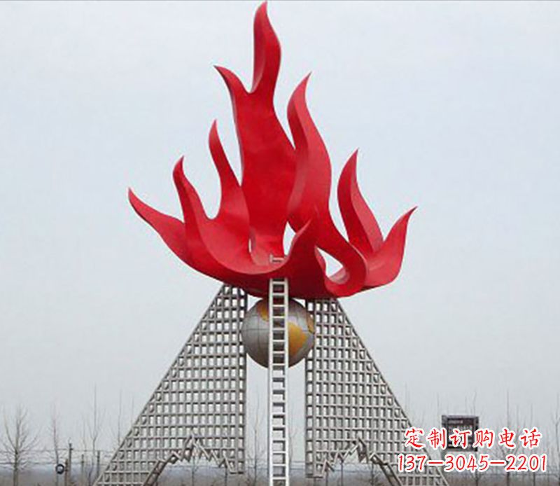 湖南金色火苗-优雅华贵的不锈钢景观雕塑
