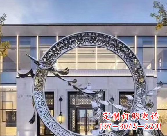 湖南华丽大雁不锈钢圆环雕塑