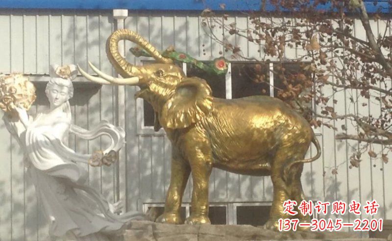 湖南企业大象铸铜动物铜雕