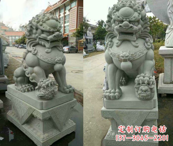 湖南大理石狮子石雕——雕塑定制中的艺术精品