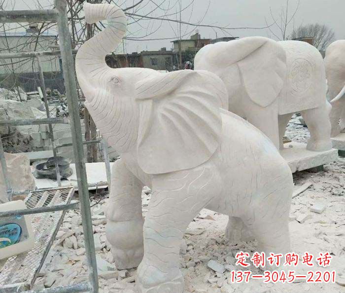 湖南企业景观招财大象石雕