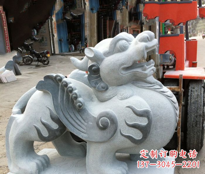湖南企业景观招财貔貅石雕 (2)