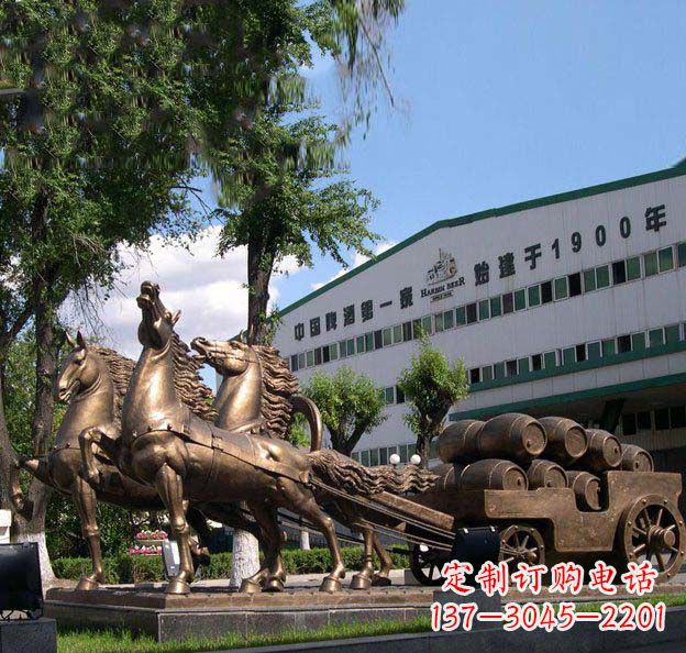 湖南追求完美,华丽马车铜雕塑
