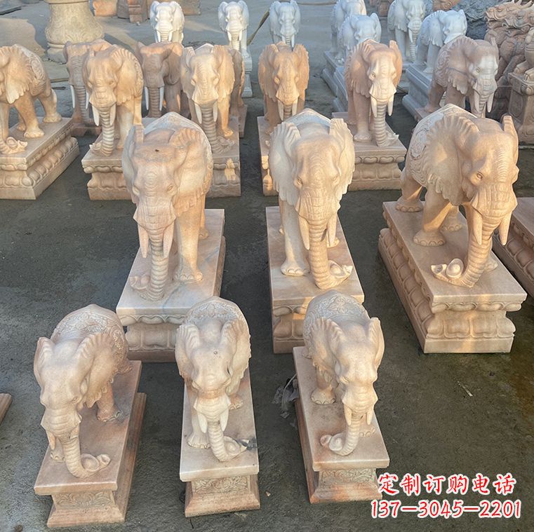 湖南翘鼻大象石雕,传承经典浓烈之美