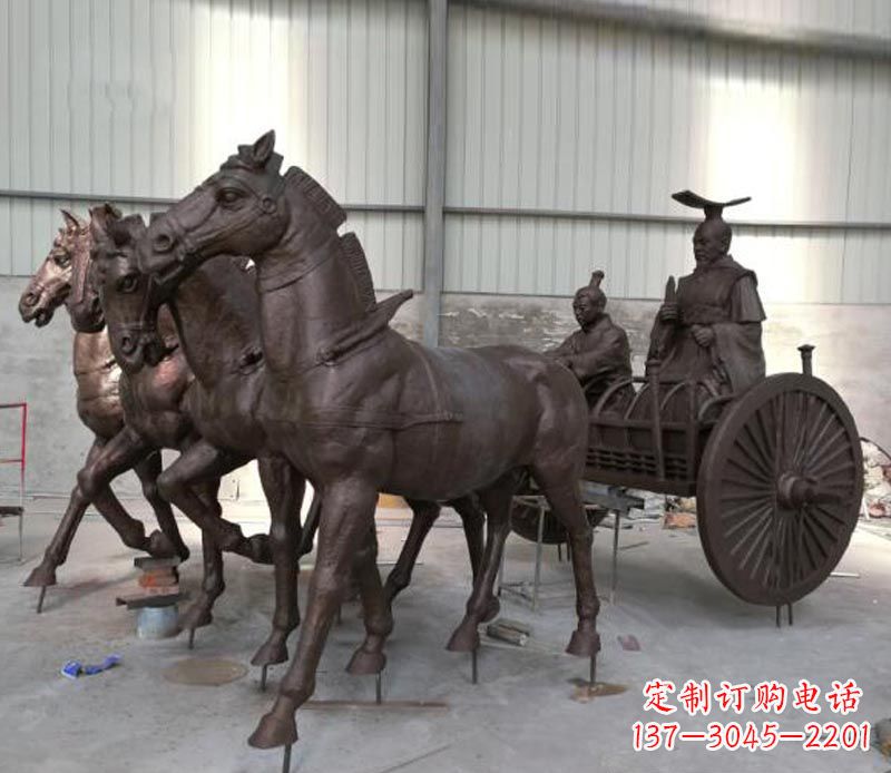 湖南马车雕塑-传承秦朝历史文化