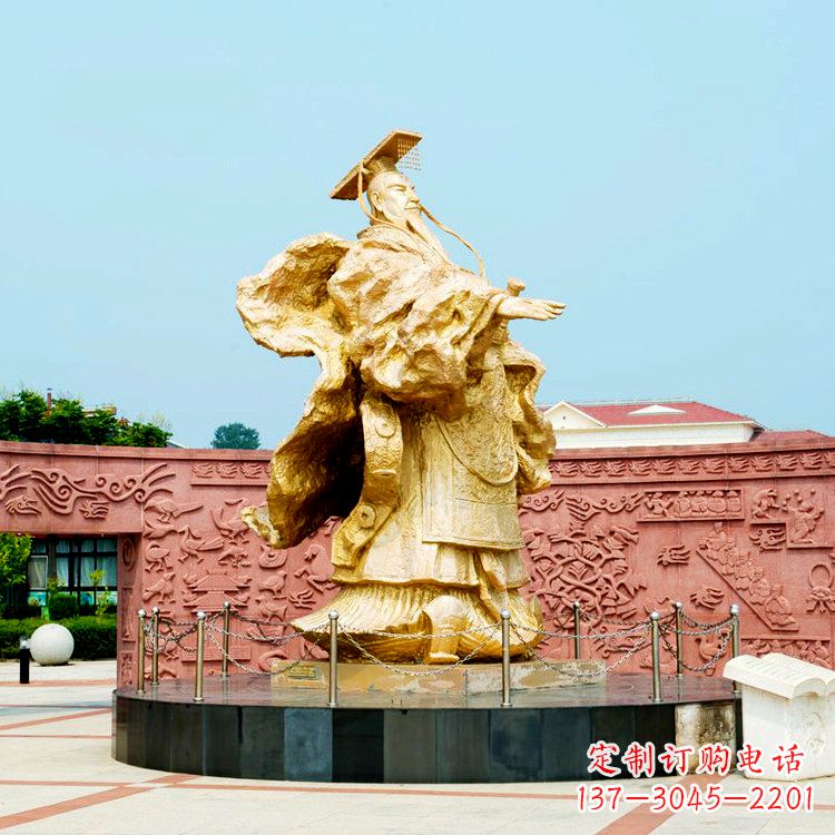 湖南中领雕塑:秦始皇鎏金铜雕塑像