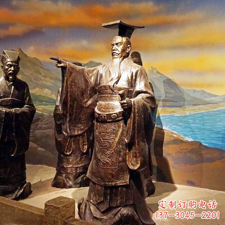 湖南中领雕塑-精美秦始皇大型铜雕像