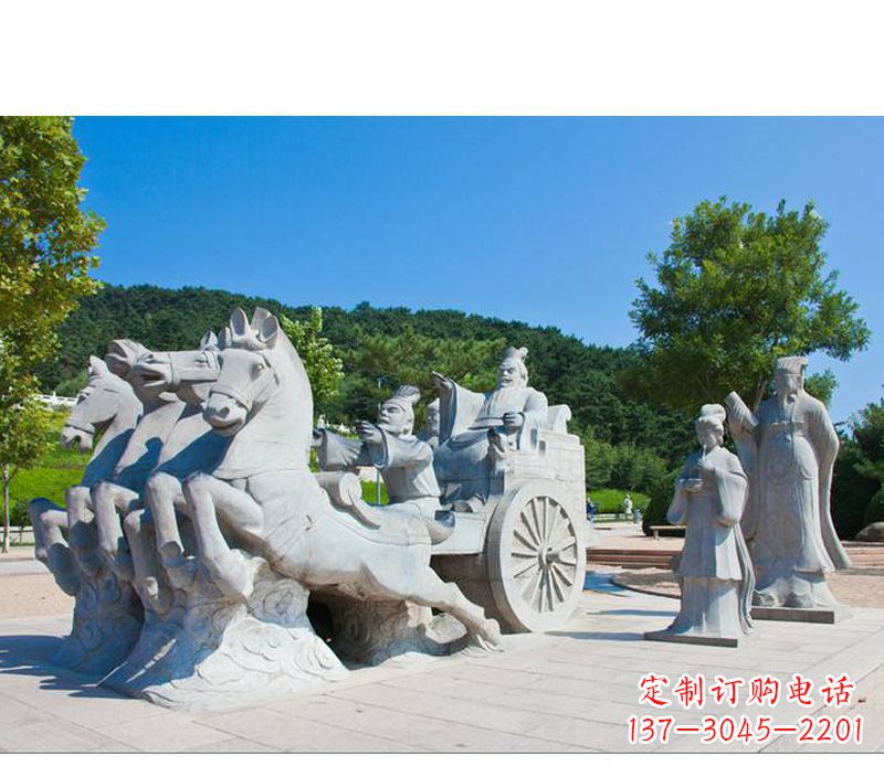 湖南秦始皇坐马车石雕悉心打造雕塑艺术之精髓