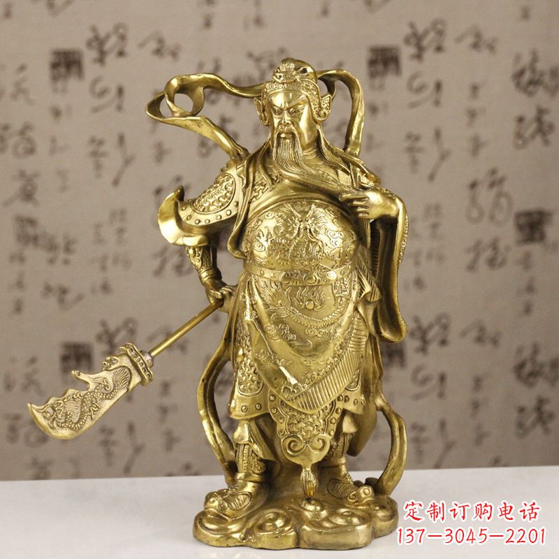 湖南中领雕塑|关羽铜像:令人惊叹的纯黄铜武财神