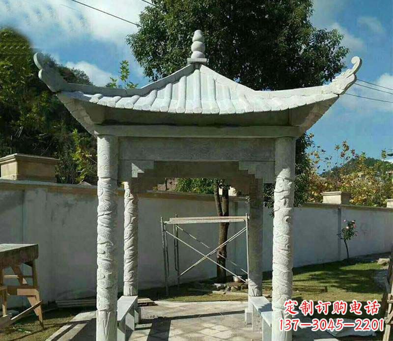 湖南青石单层四角凉亭