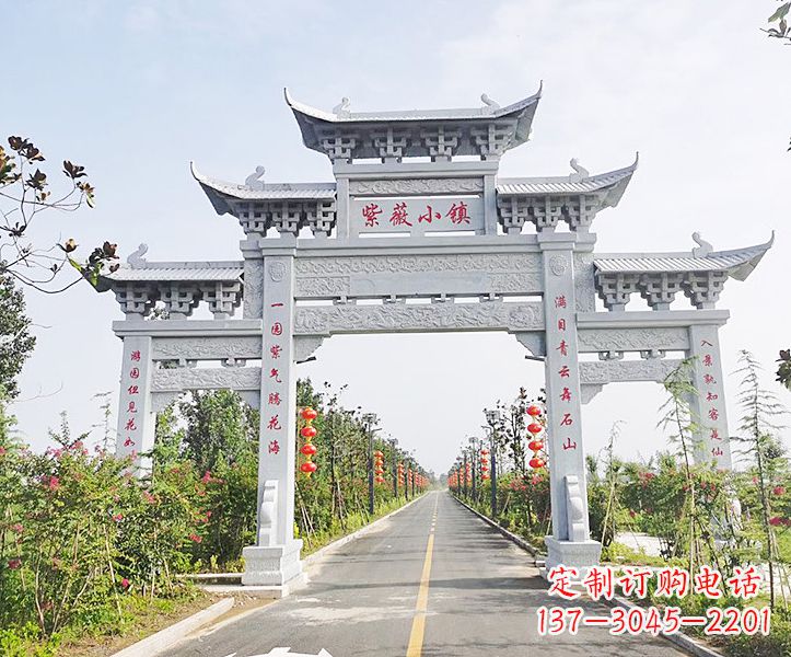 湖南青石雕塑牌坊