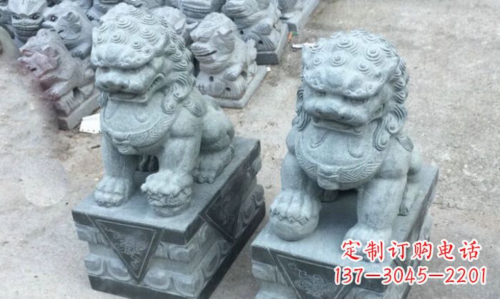 湖南青石小狮子门口石雕,精美传统风格