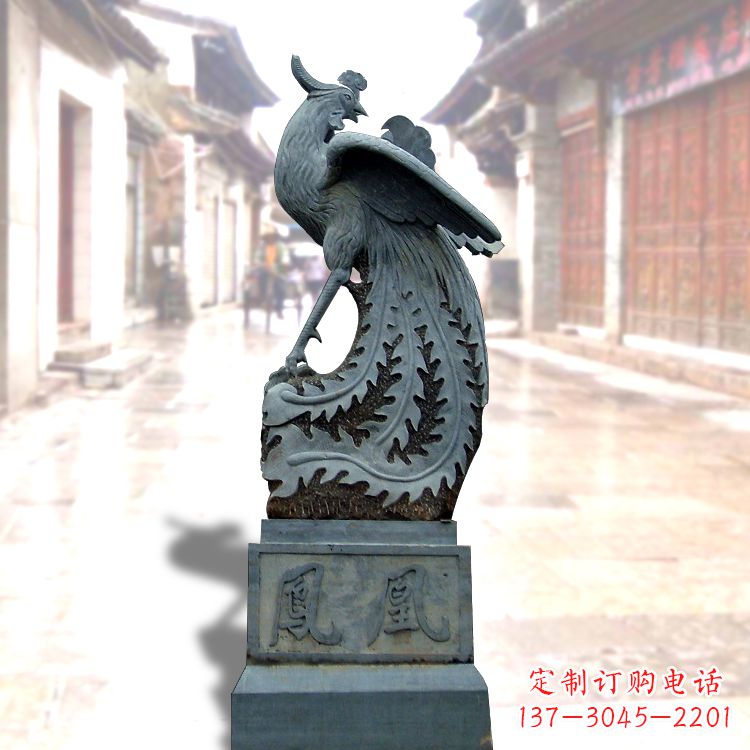 湖南匠心之作——青石仿古凤凰雕塑