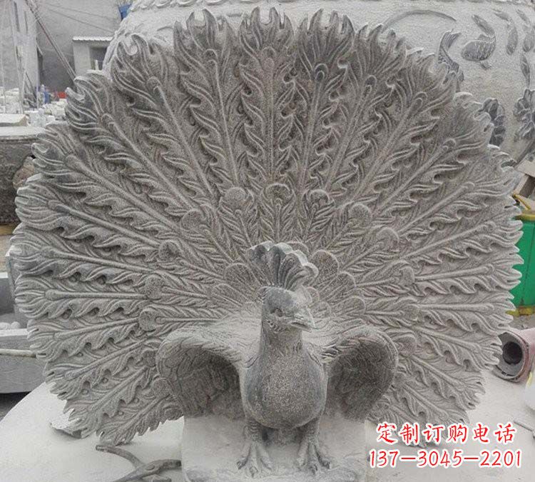 湖南孔雀开屏石雕,艺术仿古风华