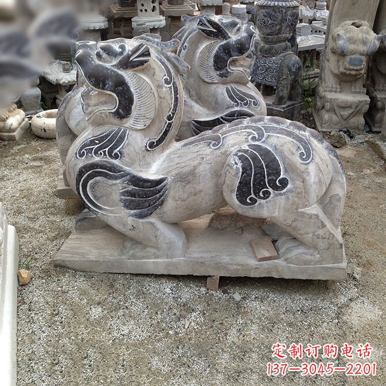 湖南手工精雕青石貔貅雕塑