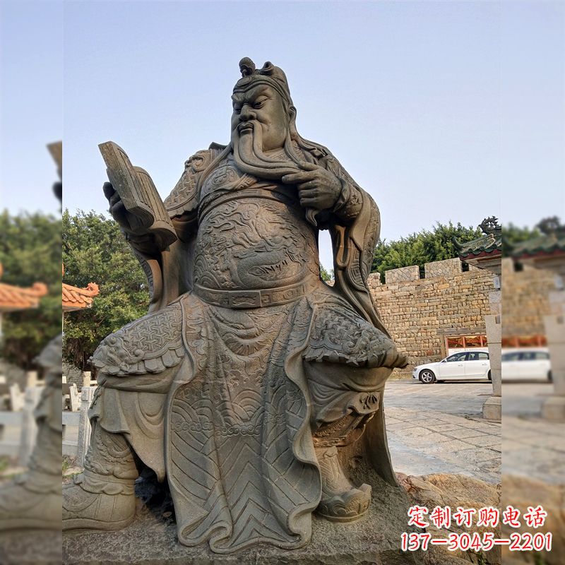 湖南青石关公雕塑,让您的家居更加古典优雅