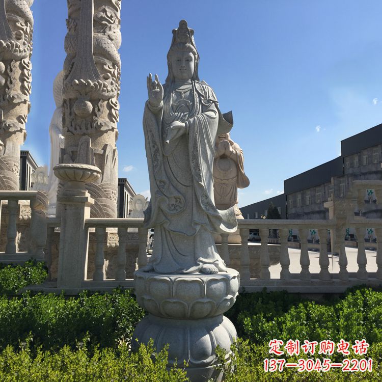 湖南精美神圣的观音菩萨石雕塑