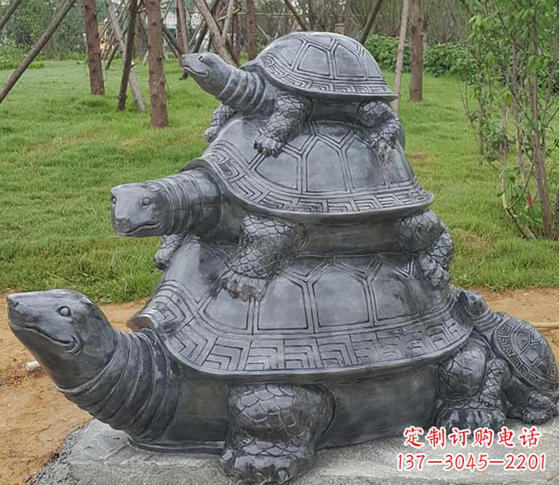 湖南青石海龟母子雕塑