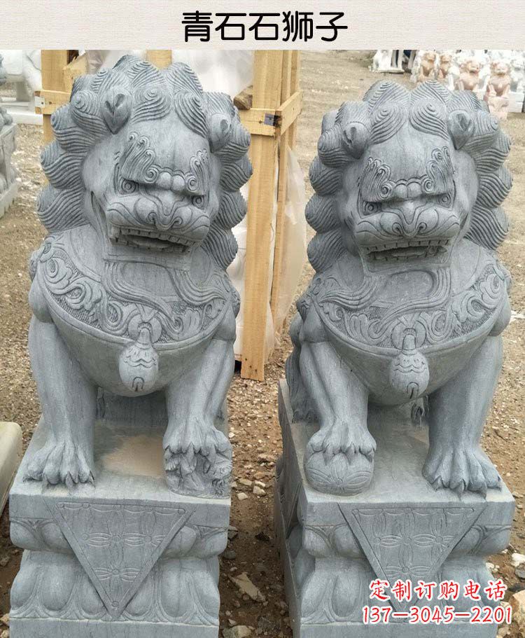 湖南青石雕刻的传统工艺美狮