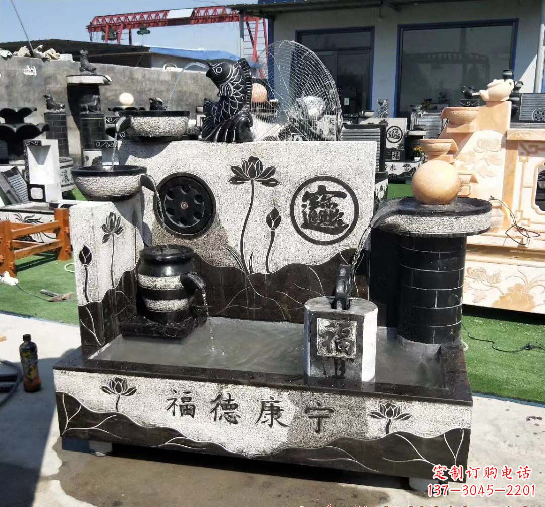 湖南青石水池石雕——美丽水中景观