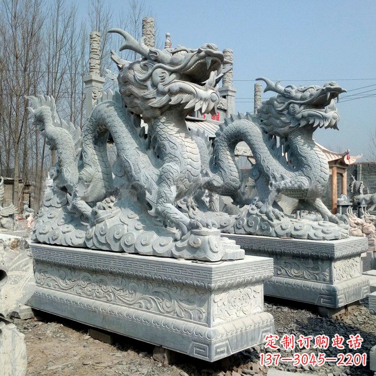 湖南传统工艺青石龙雕塑